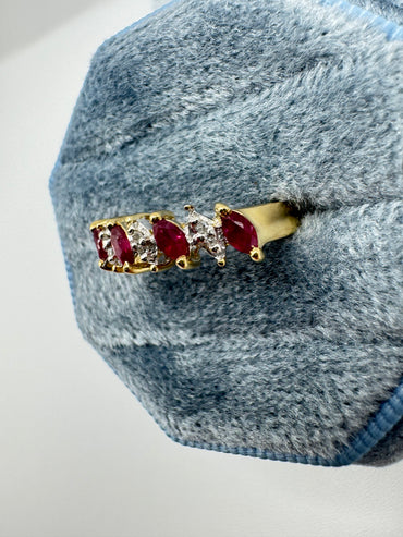 9ct gold ruby and diamond ring