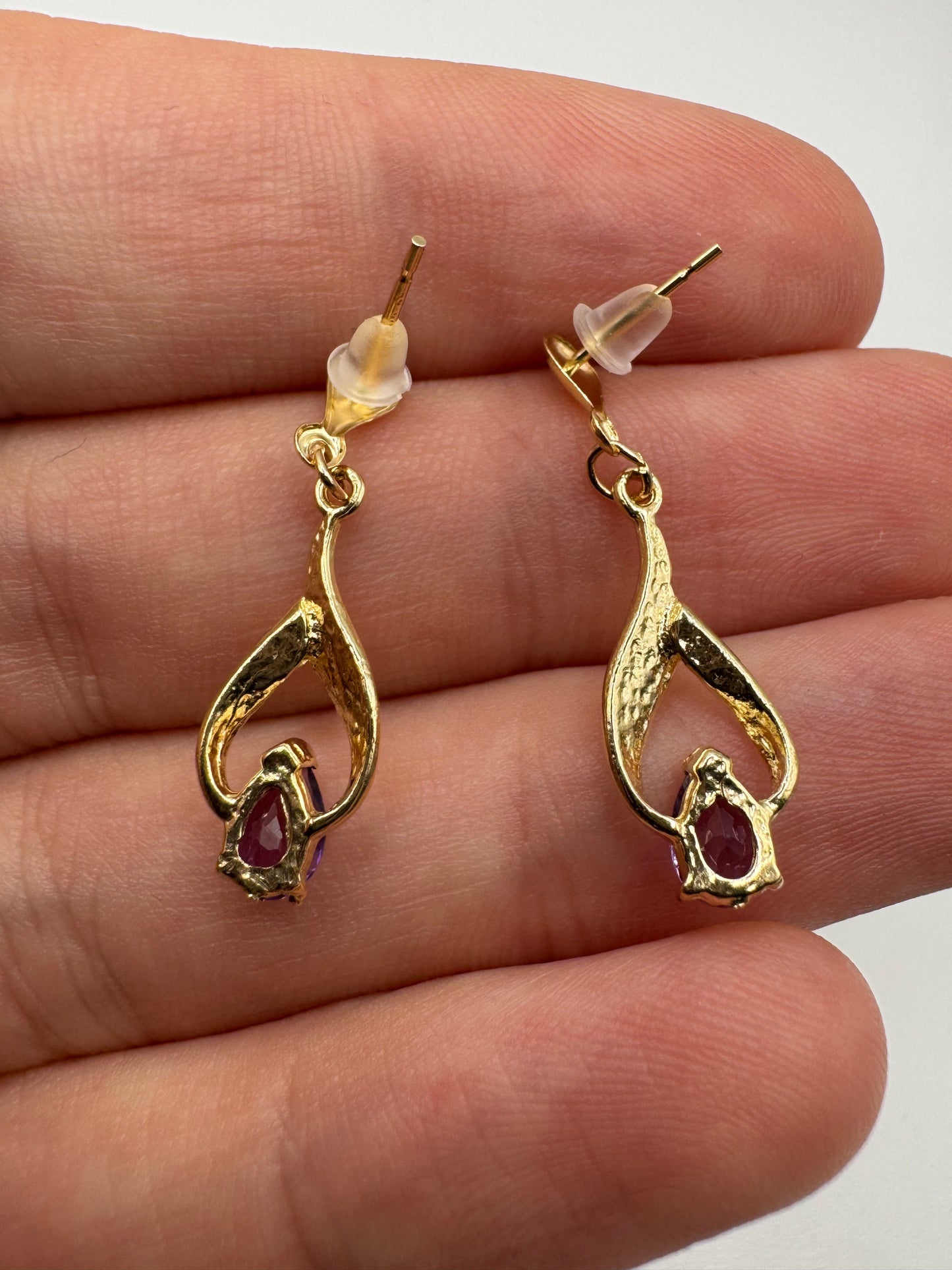 9ct gold amethyst earrings