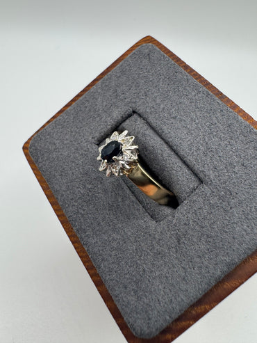9ct gold sapphire and diamond ring