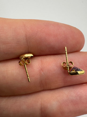 9ct gold amethyst earrings