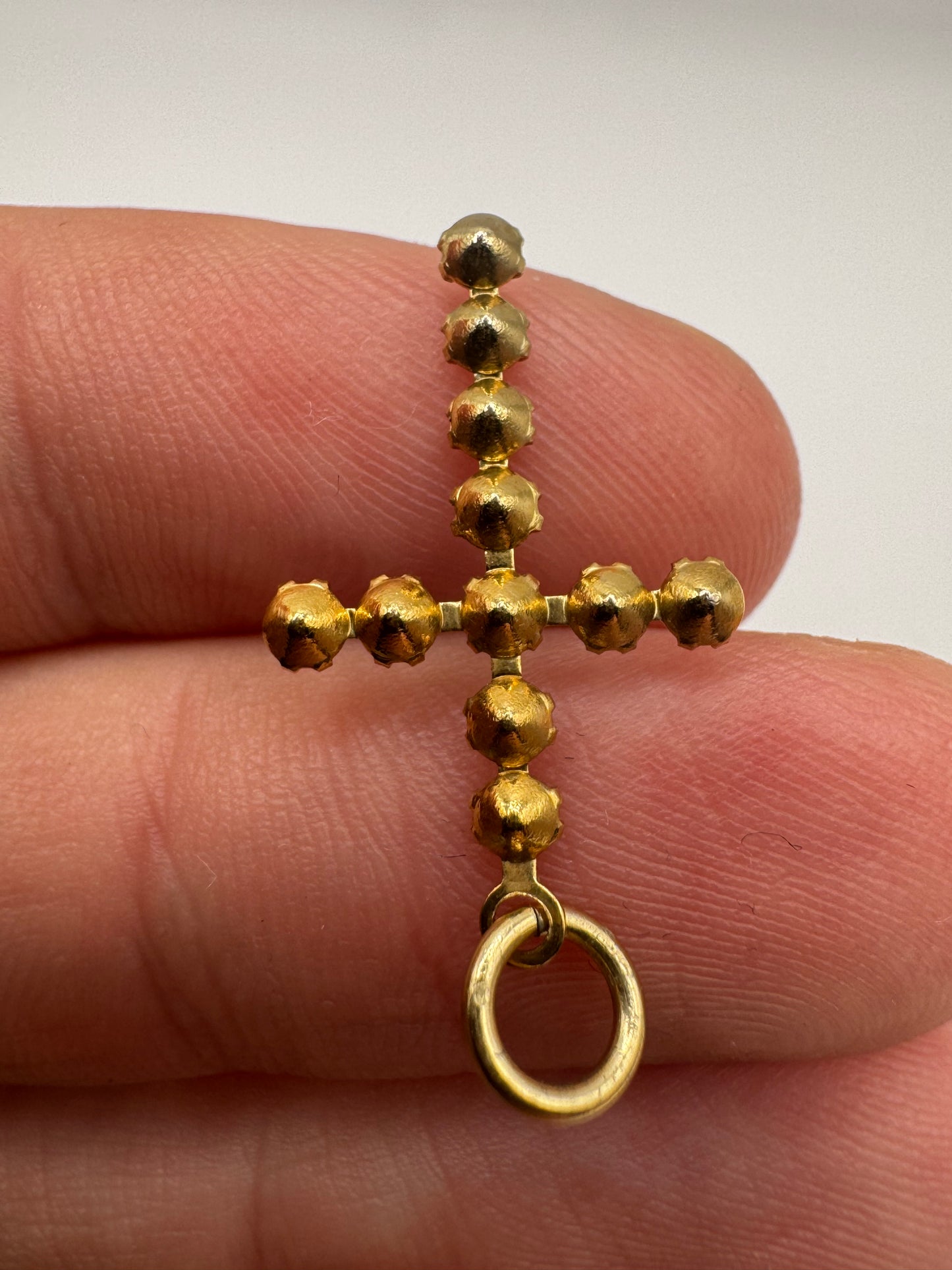 9ct gold blue topaz cross pendant