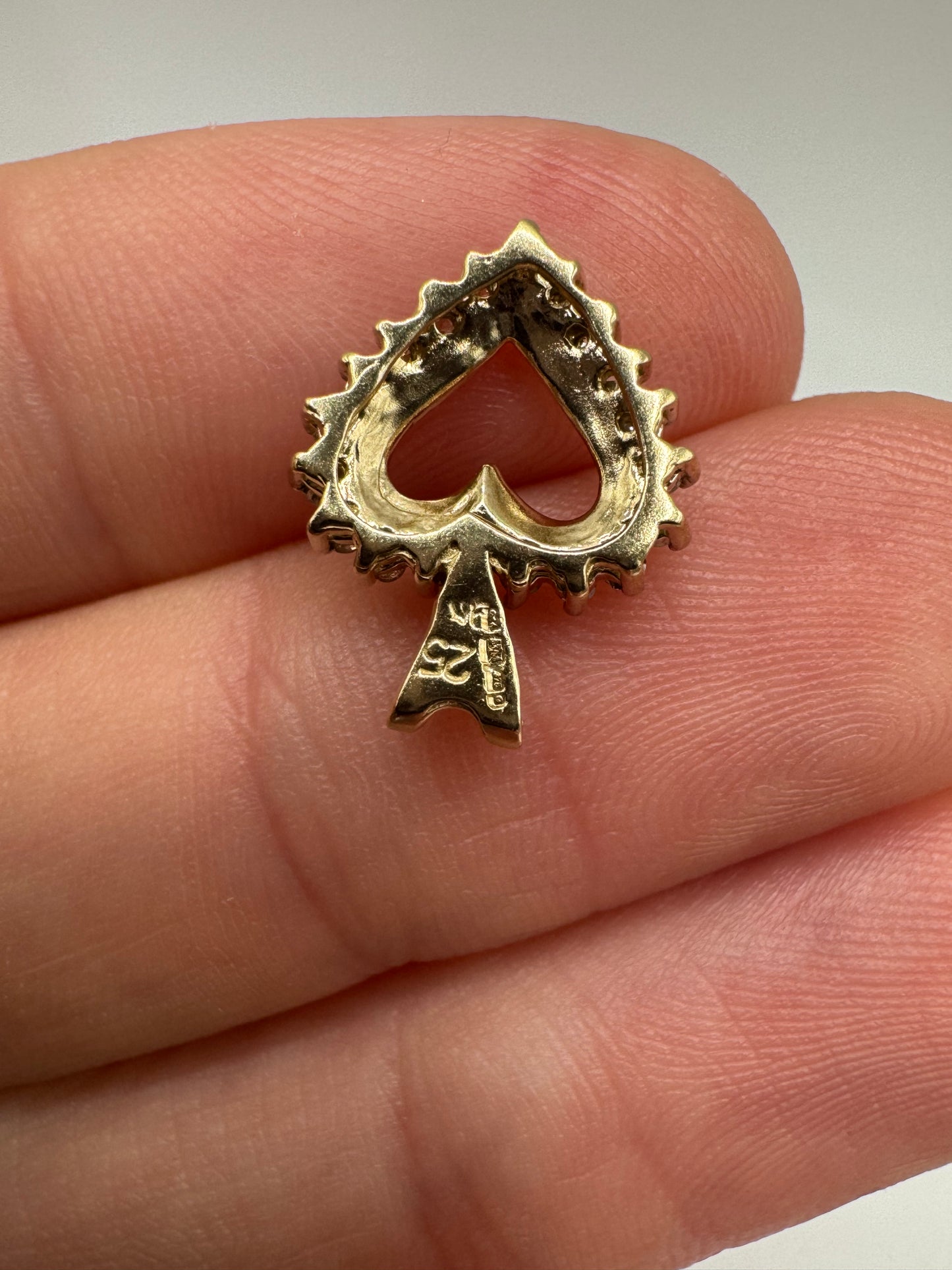 9ct gold 25 point diamond heart pendant