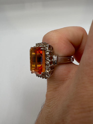 Silver topaz cluster ring (5-J1/2)