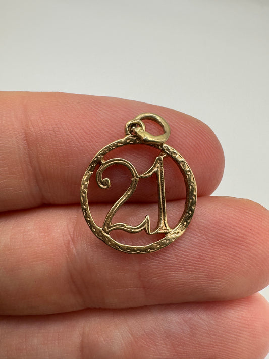 9ct gold 21 charm