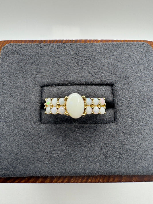 9ct gold opal cluster ring