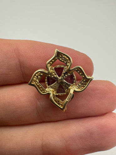 9ct gold tanzanite and diamond pendant