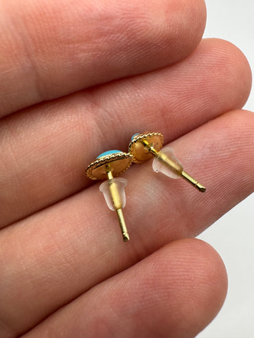 9ct gold turquoise earrings