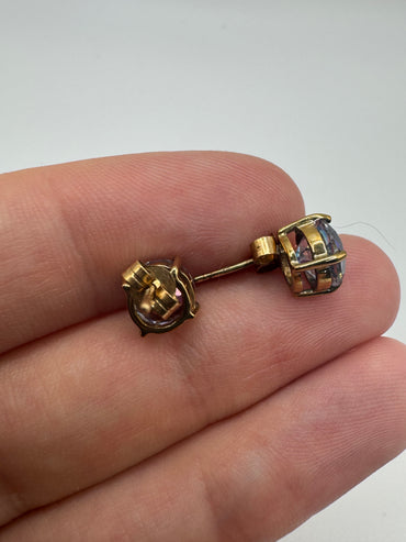 9ct gold mystic topaz earrings