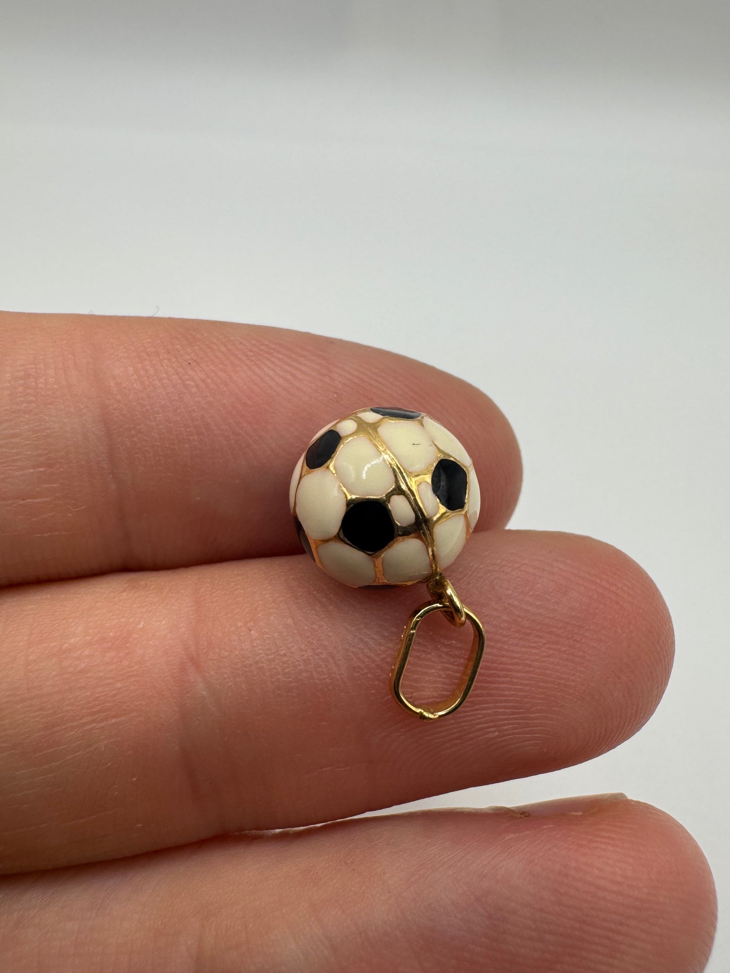 9ct gold enamelled football charm