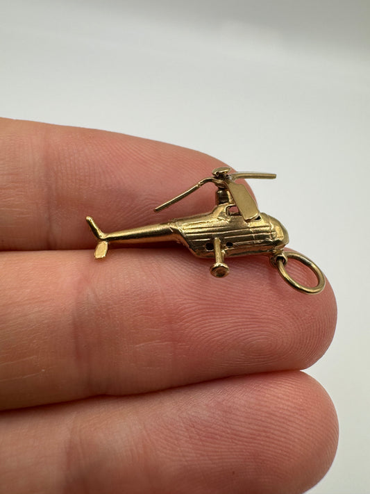 9ct gold helicopter charm