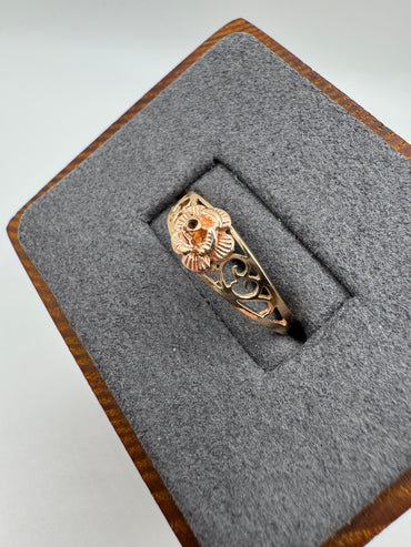 9ct rose gold rose ring