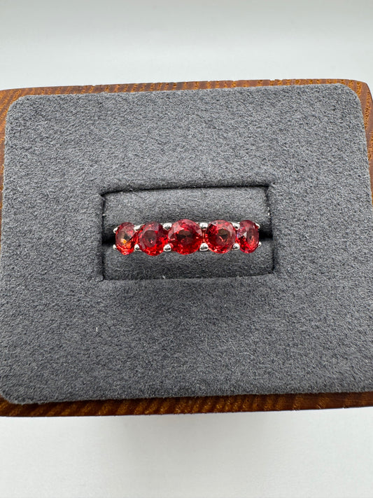 9ct white gold cherry topaz ring