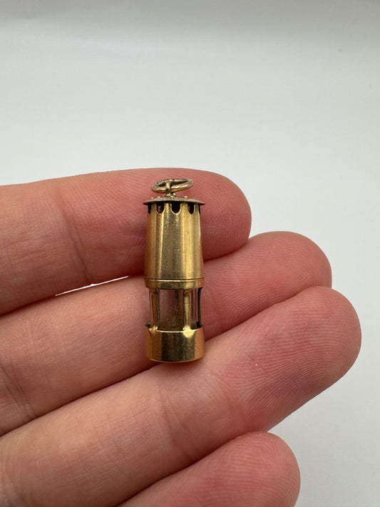 9ct gold miners lamp charm