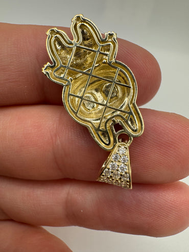 9ct gold 25mm enamelled character pendant