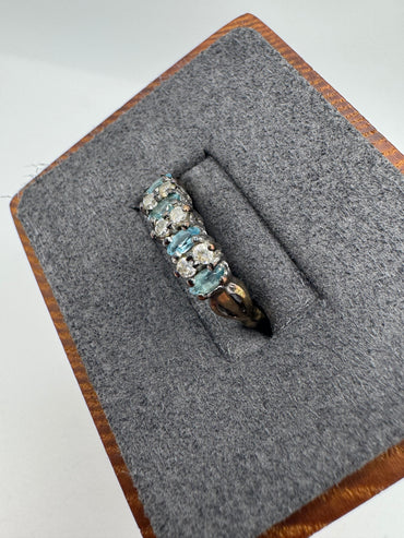 9ct gold topaz and cz ring