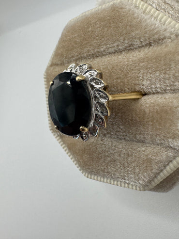 9ct gold sapphire and diamond ring