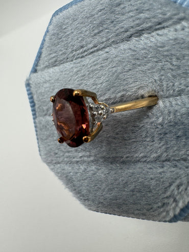 9ct gold tourmaline and diamond ring