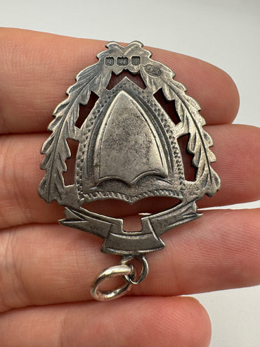 Silver shield fob pendant