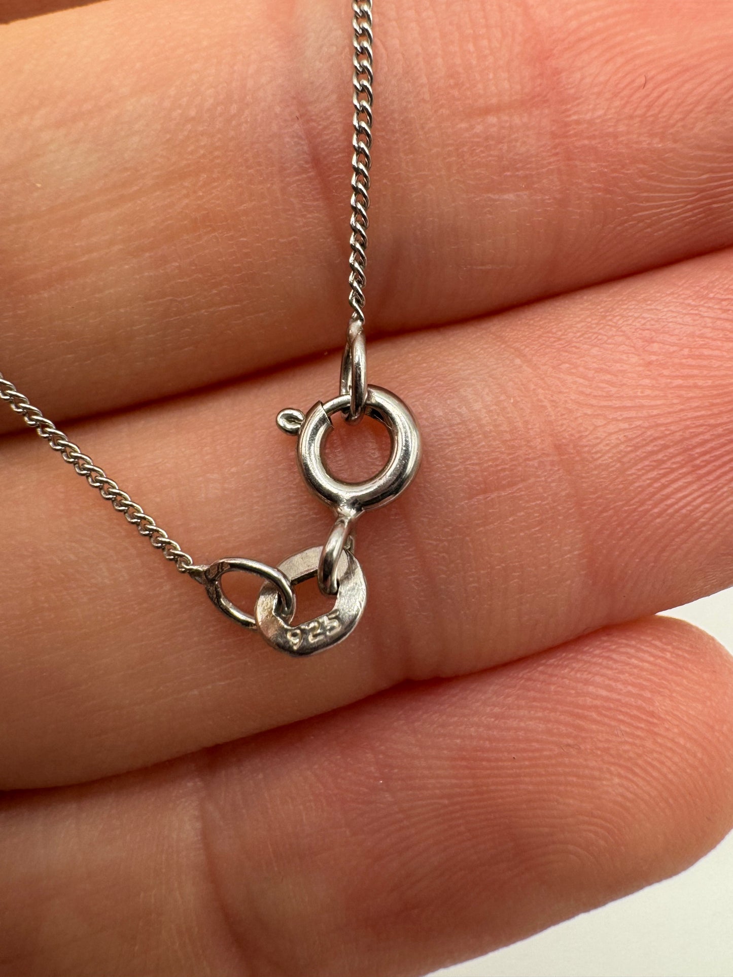 Silver diamond heart necklace