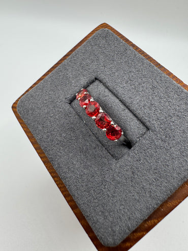 9ct white gold cherry topaz ring