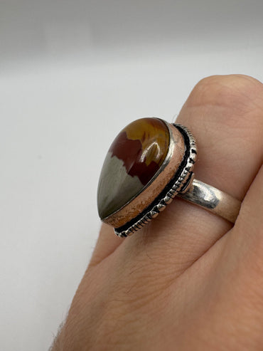 Silver agate ring