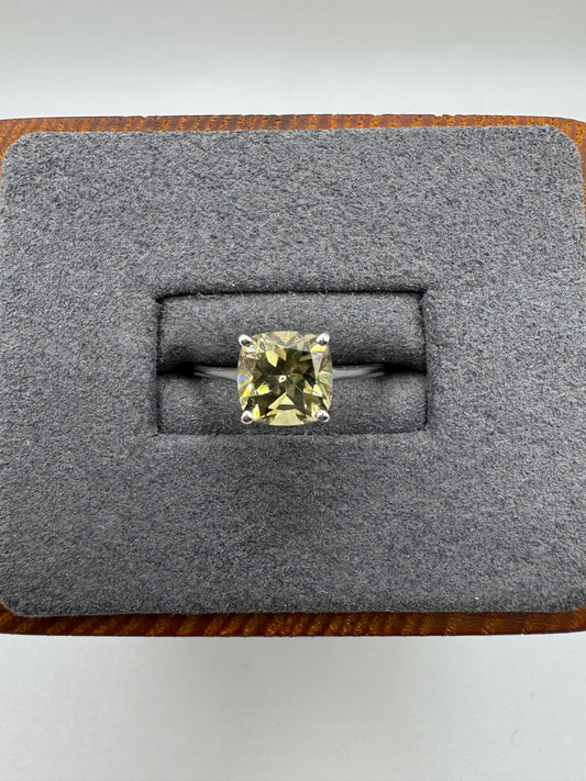 9ct white gold lemon quartz ring
