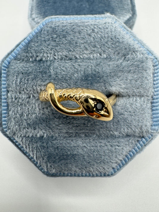 9ct gold sapphire snake ring