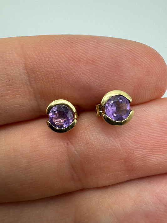 9ct gold amethyst earrings