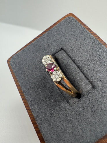 9ct gold ruby and diamond ring
