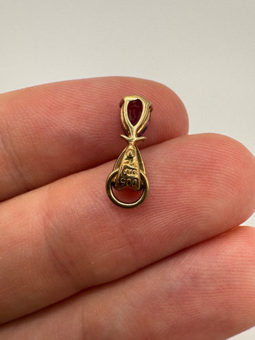 9ct gold amethyst and diamond pendant