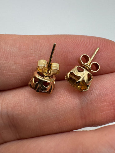 9ct gold citrine earrings