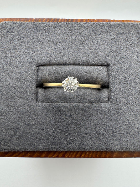 14ct gold diamond cluster ring