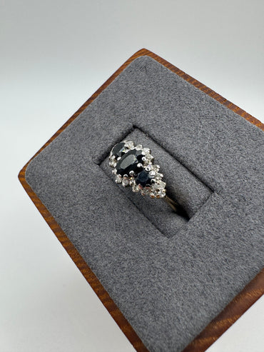9ct gold sapphire and diamond ring