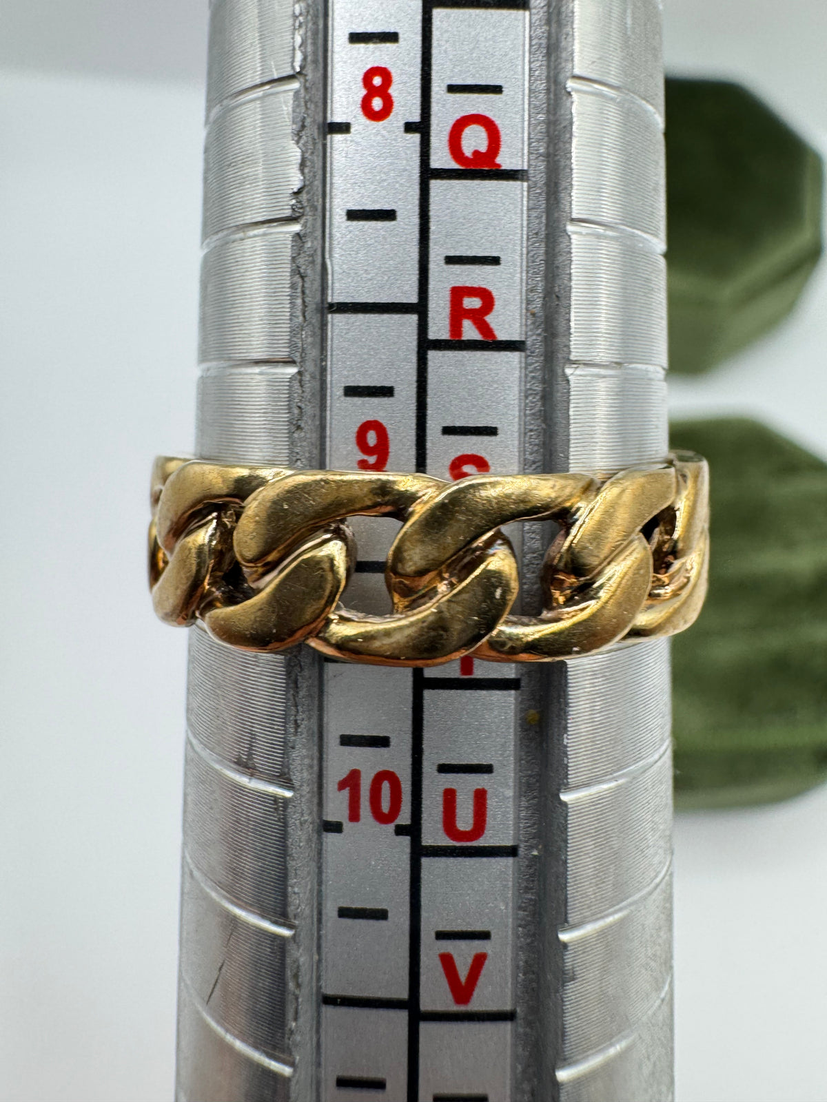 Heavy 9ct gold diamond link band