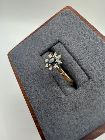 9ct gold sapphire and diamond ring