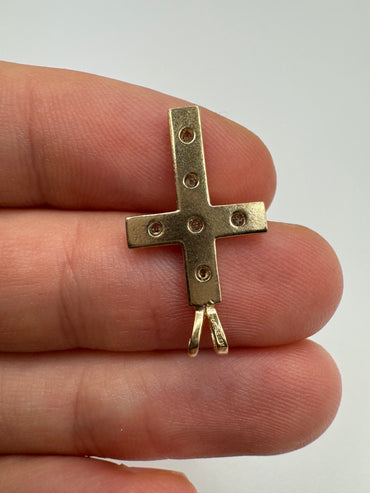 9ct gold diamond cross pendant