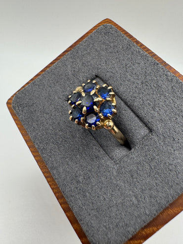 9ct gold kyanite cluster ring