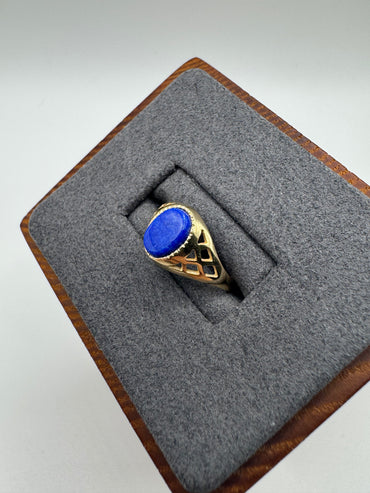 9ct gold lapis lazuli signet ring