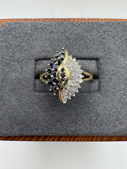 9ct gold diamond cluster ring