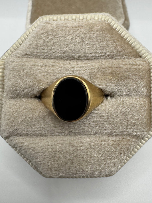 9ct gold onyx signet ring