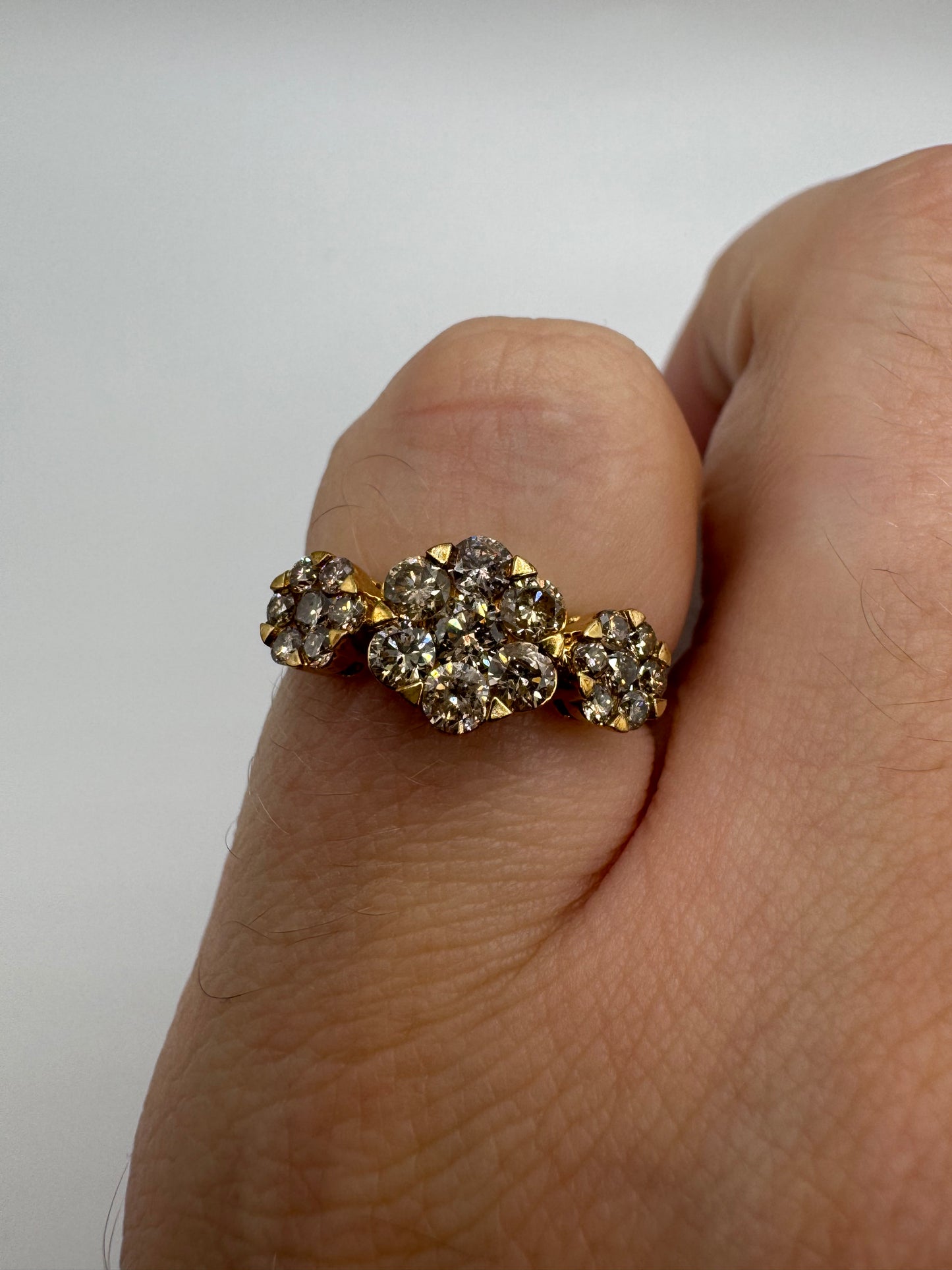 9ct gold champagne diamond ring