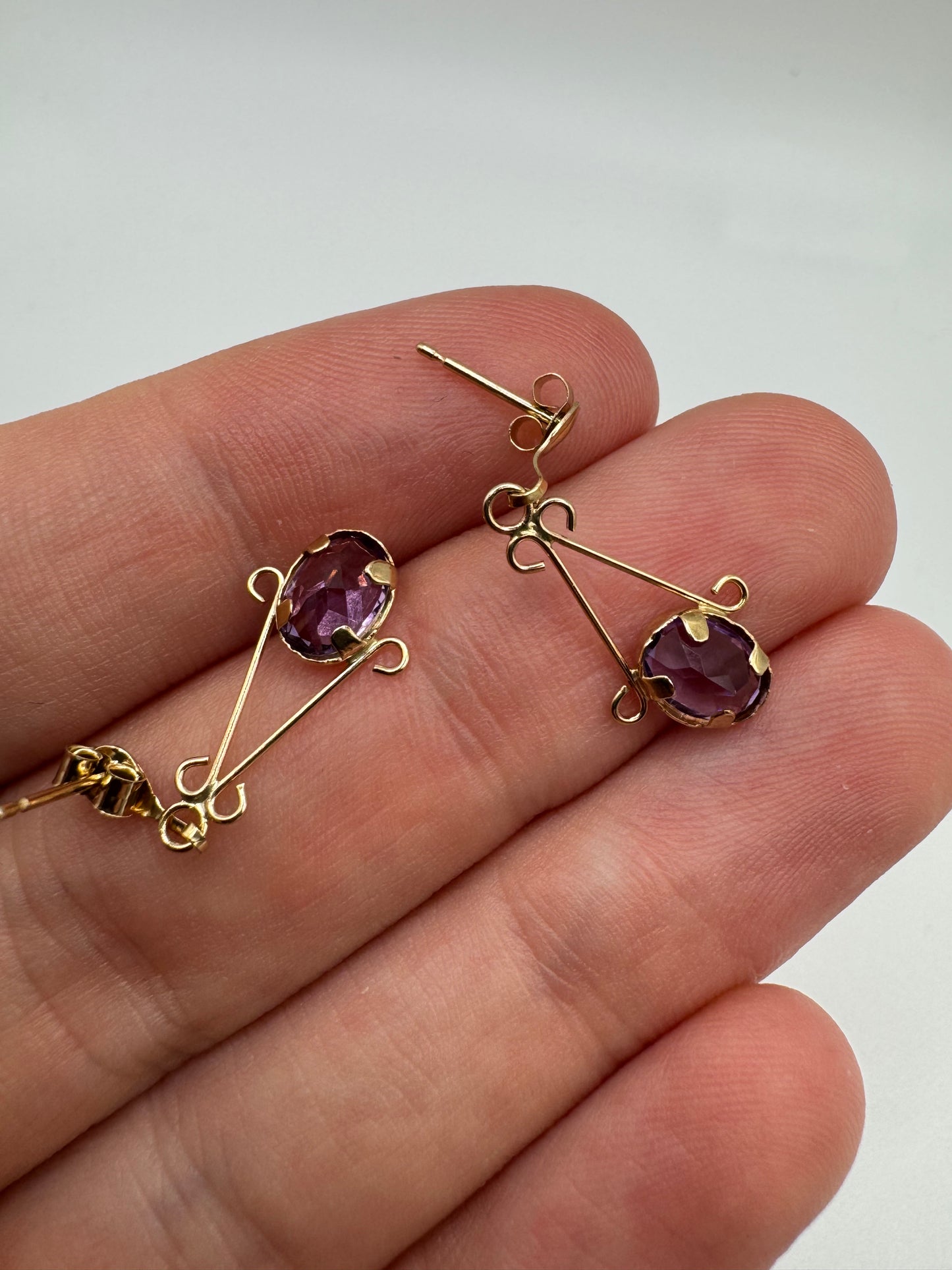 9ct gold amethyst earrings