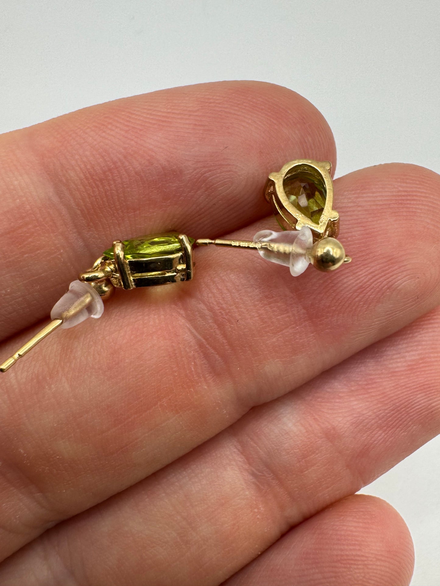 9ct gold peridot earrings