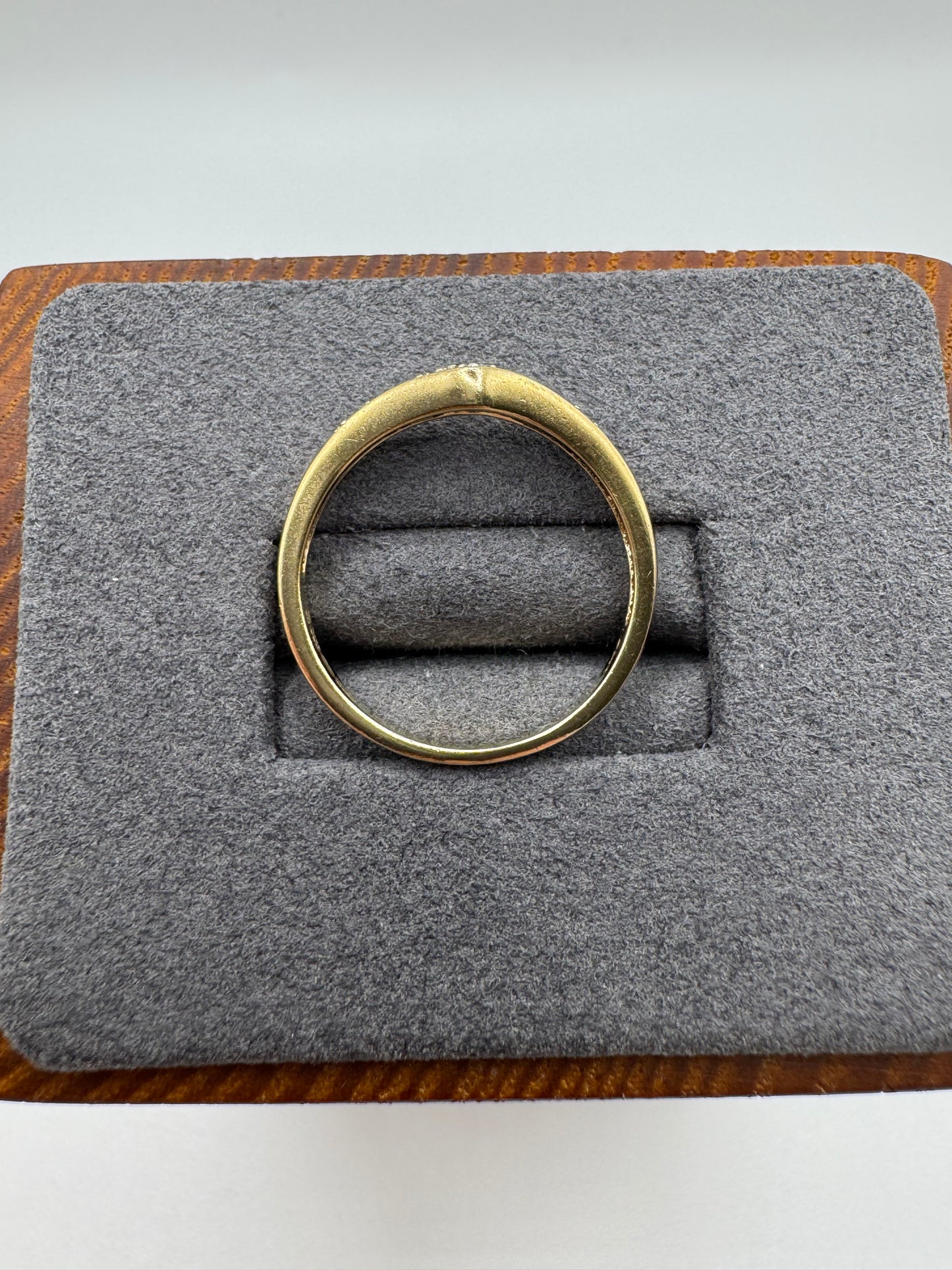 9ct gold diamond wishbone ring