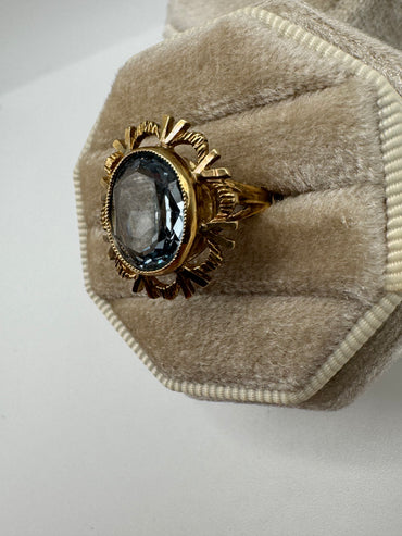 9ct gold blue topaz ring