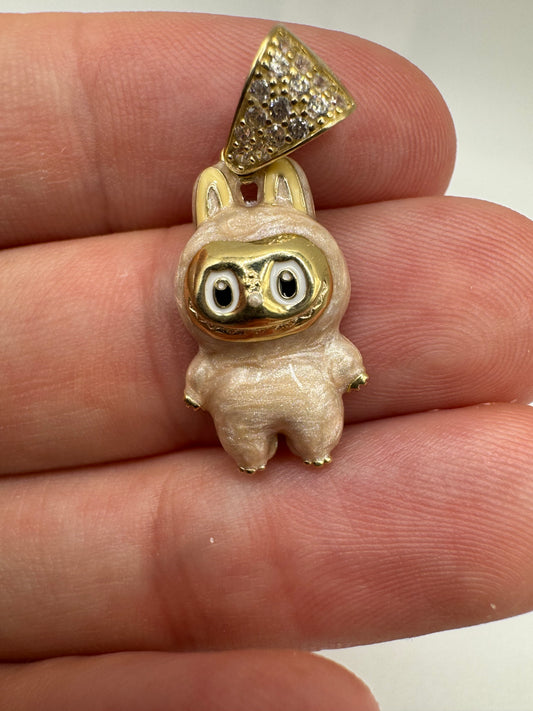 9ct gold 20mm enamelled character pendant