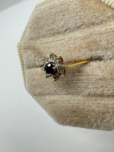 9ct gold sapphire and diamond ring