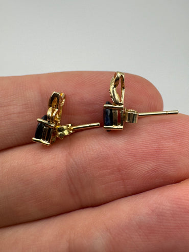 9ct gold sapphire and diamond earrings