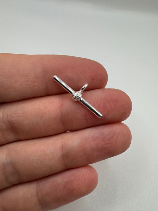 Silver 24mm t-bar charm