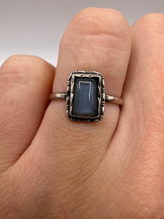 Silver mourning ring